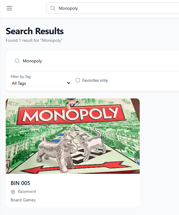 storage bin photo in inventory app
